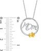 Thumbnail Image 3 of Cursive "Mom" and Paw Print Circle Frame Pendant in Sterling Silver and 10K Gold