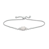 Thumbnail Image 1 of Oval Lab-Created Opal and White Sapphire Tri-Sides Bolo Bracelet in Sterling Silver - 9.5"
