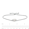 Thumbnail Image 3 of Oval Lab-Created Opal and White Sapphire Tri-Sides Bolo Bracelet in Sterling Silver - 9.5"