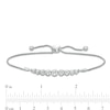 Thumbnail Image 2 of Graduating Bezel-Set Lab-Created White Sapphire Bolo Bracelet in Sterling Silver - 9.5"