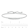 Graduating Bezel-Set Lab-Created White Sapphire Bolo Bracelet in Sterling Silver - 9.5"