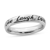 Thumbnail Image 1 of Stackable Expressions™ 4.0mm Black Enamel "Live Laugh Love" Ring in Sterling Silver