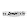 Thumbnail Image 1 of Stackable Expressions™ 4.0mm Black Enamel "Live Laugh Love" Ring in Sterling Silver