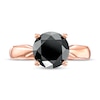 3.00 CT. Black Diamond Solitaire Engagement Ring in 10K Rose Gold