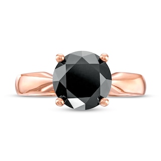 3.00 CT. Black Diamond Solitaire Engagement Ring in 10K Rose Gold