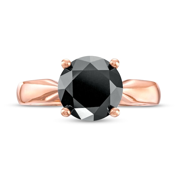 3.00 CT. Black Diamond Solitaire Engagement Ring in 10K Rose Gold