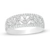 Thumbnail Image 0 of 0.45 CT. T.W. Baguette and Round Diamond Lattice Anniversary Ring in 14K White Gold