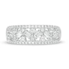 Thumbnail Image 3 of 0.45 CT. T.W. Baguette and Round Diamond Lattice Anniversary Ring in 14K White Gold