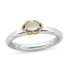 Thumbnail Image 1 of Stackable Expressions™ Oval Moonstone Scallop Frame Ring in Sterling Silver and 14K Gold