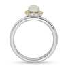 Thumbnail Image 3 of Stackable Expressions™ Oval Moonstone Scallop Frame Ring in Sterling Silver and 14K Gold