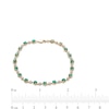 Lab-Created Emerald and Diamond Accent Bead Composite Link Bracelet in Sterling Silver with 14K Gold Plate - 7.25"