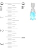 Thumbnail Image 2 of Oval Aquamarine and 0.08 CT. T.W. Diamond "X" Drop Earrings in 10K White Gold