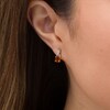 Thumbnail Image 2 of Oval Madeira Citrine and 0.08 CT. T.W. Diamond "X" Drop Earrings in 10K Gold