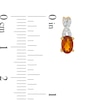 Thumbnail Image 3 of Oval Madeira Citrine and 0.08 CT. T.W. Diamond "X" Drop Earrings in 10K Gold