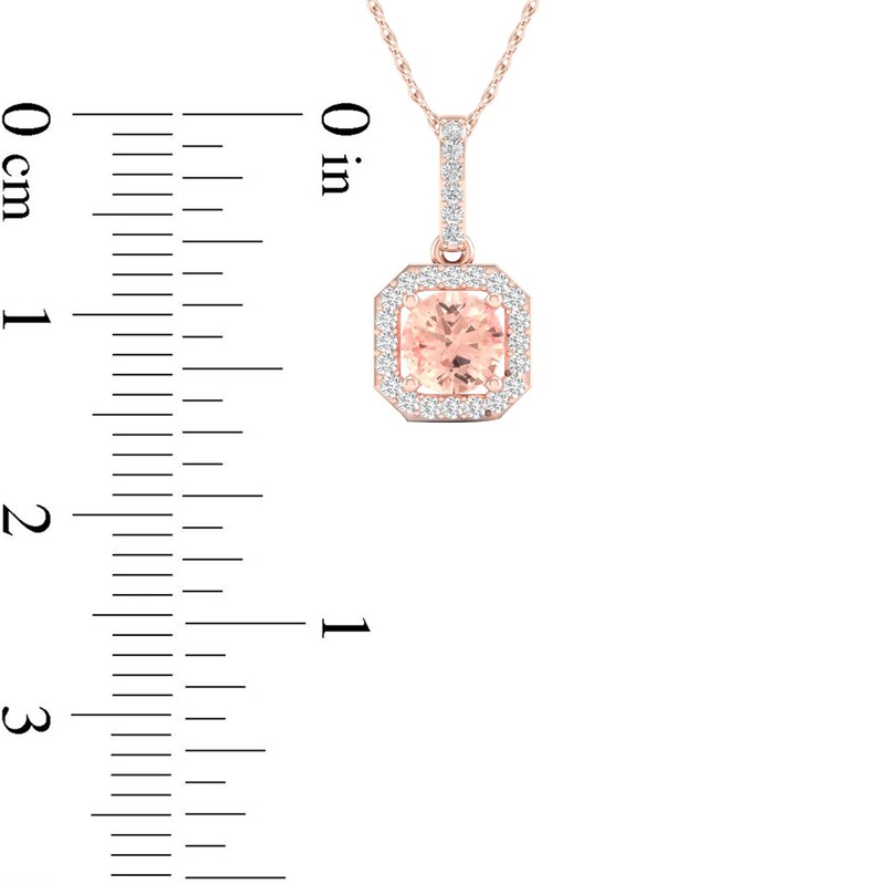 5.0mm and 0.10 CT. T.W. Diamond Octagonal Frame Pendant in