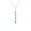 Multi-Shaped Blue Topaz and Diamond Accent Abstract Arrow Pendant in 10K White Gold