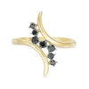 Thumbnail Image 4 of 0.23 CT. T.W. Black Diamond Curve Bypass Ring in 10K Gold