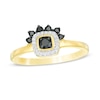 Thumbnail Image 1 of 0.23 CT. T.W. Enhanced Black and White Diamond Cushion Frame Promise Ring in 10K Gold