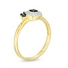 Thumbnail Image 3 of 0.23 CT. T.W. Enhanced Black and White Diamond Cushion Frame Promise Ring in 10K Gold