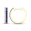 Blue Sapphire and 0.10 CT. T.W. Diamond Double Row Hoop Earrings in 10K Gold