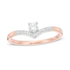 0.18 CT. T.W. Diamond Chevron Promise Ring in 10K Rose Gold
