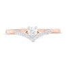 0.18 CT. T.W. Diamond Chevron Promise Ring in 10K Rose Gold