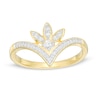 Thumbnail Image 1 of 0.147 CT. T.W. Diamond Chevron Marquise Ring in 10K Gold