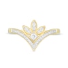 Thumbnail Image 4 of 0.147 CT. T.W. Diamond Chevron Marquise Ring in 10K Gold