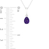 Thumbnail Image 1 of Pear-Shaped Amethyst and Diamond Accent Tri-Top Pendant in 10K White Gold