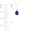 Pear-Shaped Amethyst and Diamond Accent Tri-Top Pendant in 10K White Gold