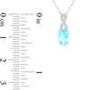 Thumbnail Image 2 of Oval Aquamarine and 0.04 CT. T.W. Diamond "X" Drop Pendant in 10K White Gold