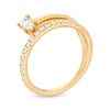 Thumbnail Image 2 of 0.45 CT. T.W. Oval Diamond Wrap Ring in 10K Gold