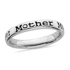 Thumbnail Image 1 of Stackable Expressions™ 3.5mm Black Enamel "Mother" Ring in Sterling Silver