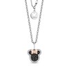 Thumbnail Image 1 of Mickey Mouse & Minnie Mouse 0.23 CT. T.W. Enhanced Black and White Diamond Pendant in Sterling Silver and 10K Gold - 19"