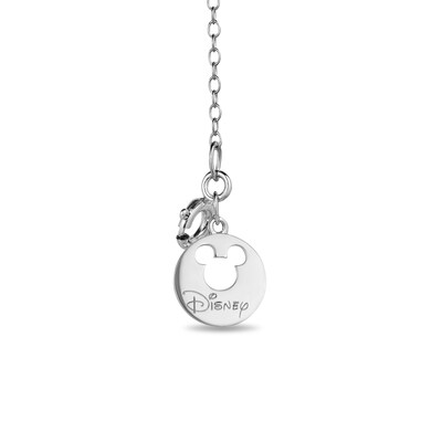 Mickey Mouse & Minnie Mouse 0.23 CT. T.W. Enhanced Black and White Diamond Pendant in Sterling Silver and 10K Gold - 19"