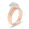 Thumbnail Image 2 of 0.69 CT. T.W. Pear-Shaped Diamond Double Frame Bridal Set in 14K Rose Gold
