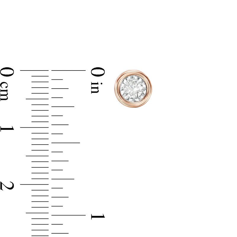 0.10 CT. T.W. Diamond Solitaire Stud Earrings in 10K Rose Gold