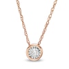Thumbnail Image 1 of 0.10 CT. Diamond Solitaire Necklace in 10K Rose Gold
