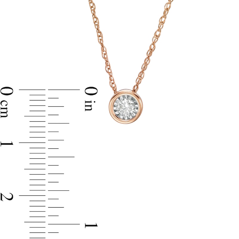0.10 CT. Diamond Solitaire Necklace in 10K Rose Gold
