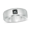 Thumbnail Image 0 of Men's 0.23 CT. Black Diamond Solitaire Band in 10K White Gold