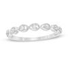Thumbnail Image 1 of 0.06 CT. T.W. Diamond Five Stone Sideways Teardrop Frame Wedding Band in 10K Gold