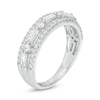 Thumbnail Image 3 of 0.69 CT. T.W. Baguette and Round Diamond Multi-Row Anniversary Ring in 14K White Gold