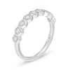 Thumbnail Image 3 of 0.09 CT. T.W. Diamond Hexagon Frame Wedding Band in 10K White Gold