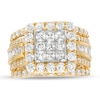 Thumbnail Image 3 of 3.00 CT. T.W. Princess-Cut Composite Diamond Frame Multi-Row Engagement Ring in 10K Gold