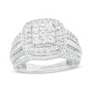 1.00 CT. T.W. Princess-Cut Composite Diamond Double Frame Multi-Row Engagement Ring in 10K White Gold