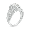 Thumbnail Image 3 of 0.50 CT. T.W. Princess-Cut Composite Diamond Frame Multi-Row Vintage-Style Engagement Ring in 10K White Gold