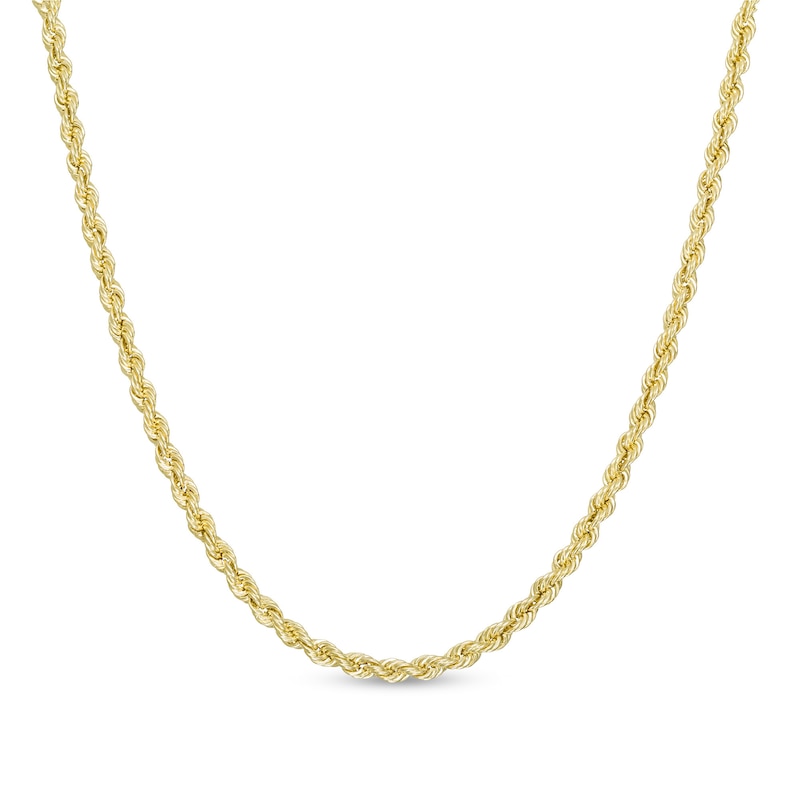 018 Gauge Glitter Rope Chain Necklace in Hollow 14K Gold - 20"