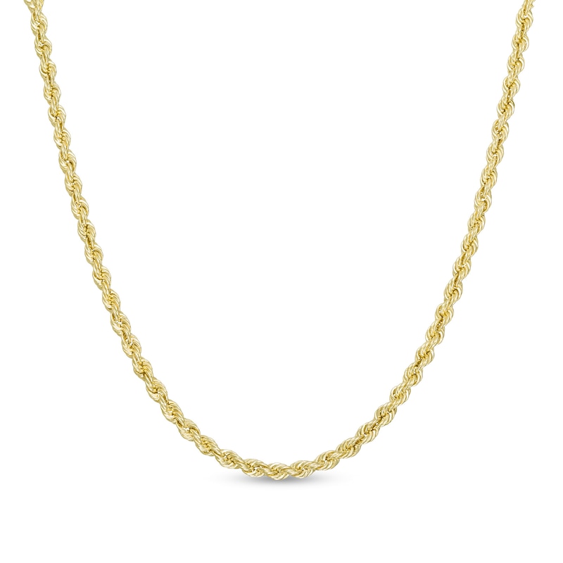 Main Image 1 of 018 Gauge Glitter Rope Chain Necklace in Hollow 14K Gold - 22"