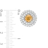 Thumbnail Image 1 of 5.0mm Citrine and Lab-Created White Sapphire Double Frame Stud Earrings in Sterling Silver