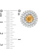 5.0mm Citrine and Lab-Created White Sapphire Double Frame Stud Earrings in Sterling Silver